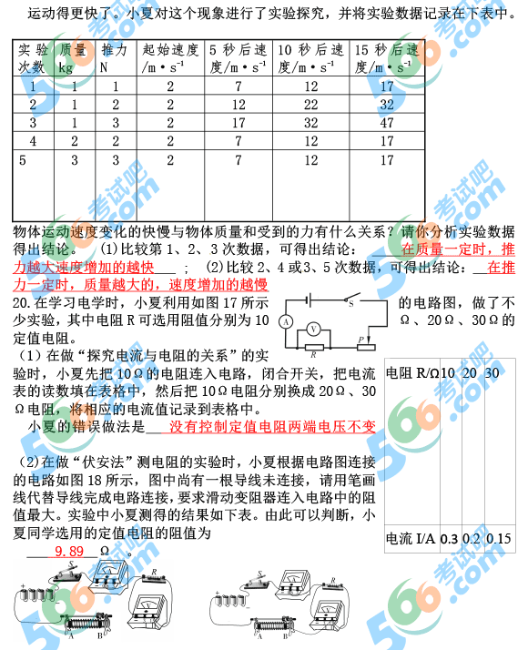 2015年山東濟(jì)寧中考物理試題及答案