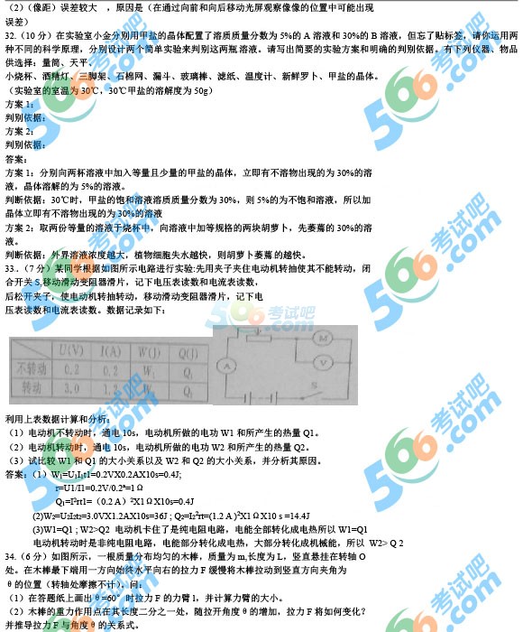 2015年浙江杭州中考科學(xué)試題及答案
