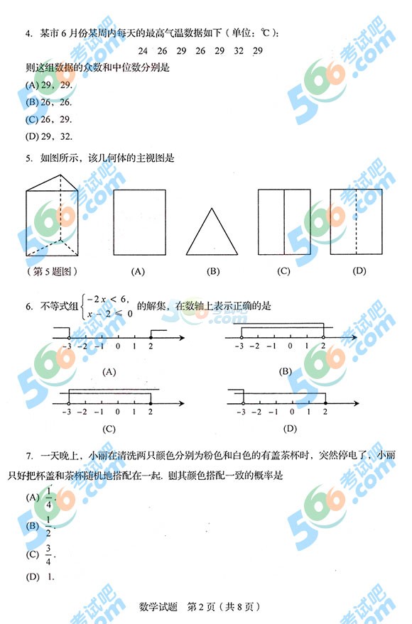 2015年山東省臨沂中考數(shù)學試題