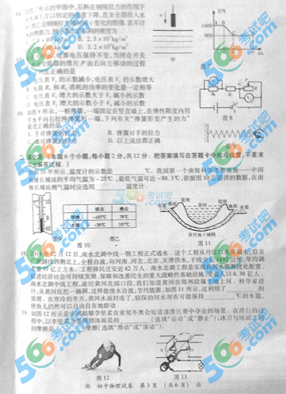 2015年湖南省衡陽(yáng)中考物理試題