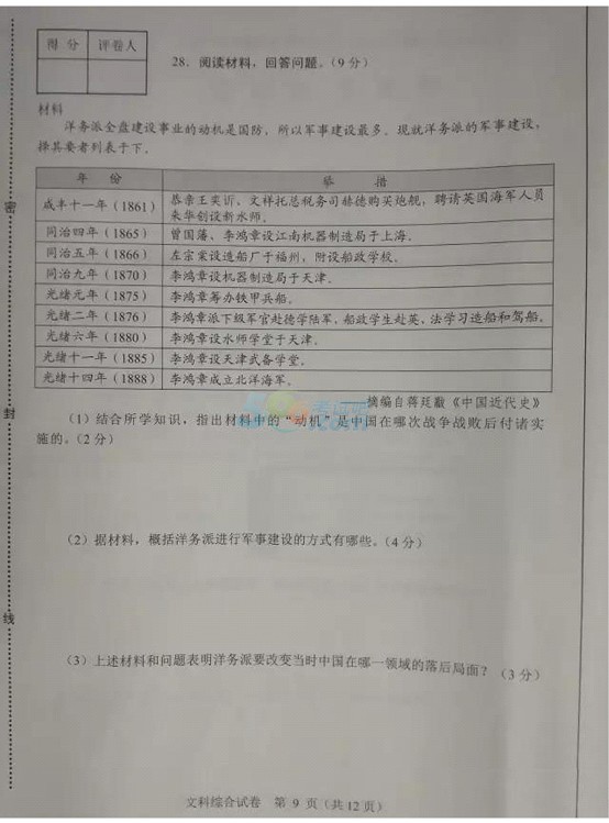 考試吧:2017年河北省中考《文科綜合》試題