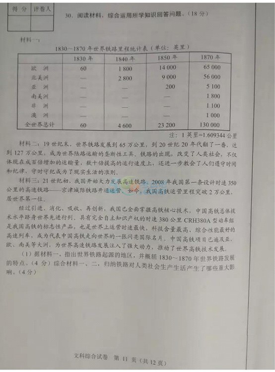 考試吧:2017年河北省中考《文科綜合》試題