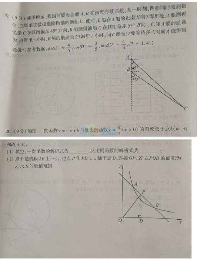 考試吧:2017年河南中考《數(shù)學(xué)》試題及答案