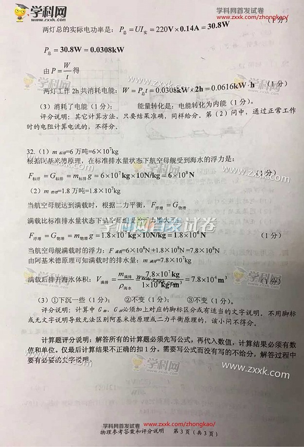 考試吧:2017湖北宜昌中考《物理》試題及答案