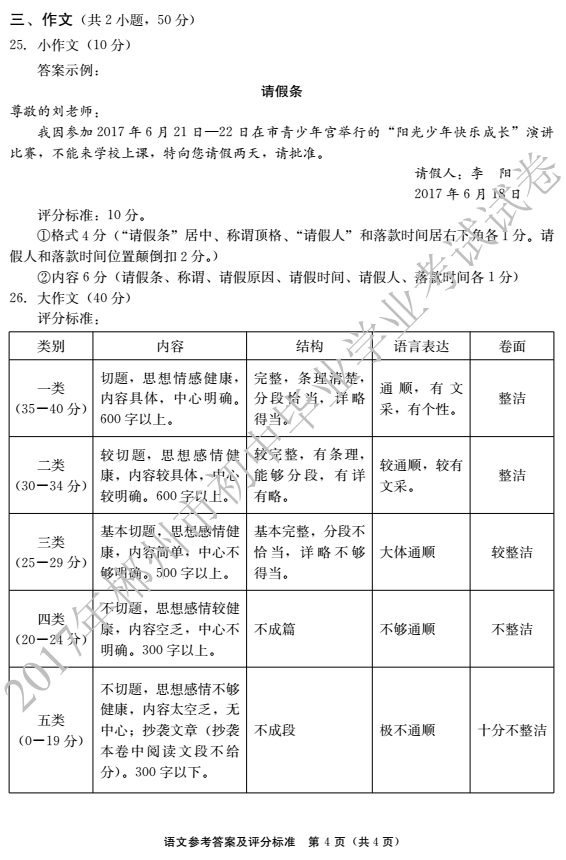 考試吧:2017年湖南郴州中考《語(yǔ)文》試題及答案
