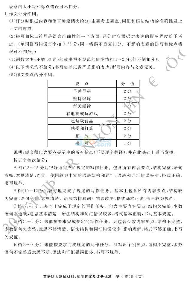 考試吧:2017年湖南郴州中考《英語》試題及答案